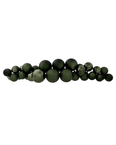 WeRChristmas Sage Green Bauble Cluster Arch, 60cm, 32 Baubles - 60cm sage green bauble cluster arch with 32 decorations in shiny, matt and glitter finishes for statement festive styling