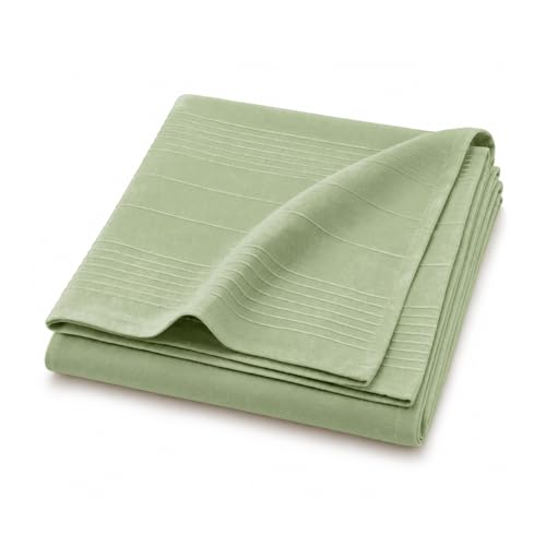 Douceur d'Intérieur Lucile Sage Polycotton Blanket 220 x 240 cm
