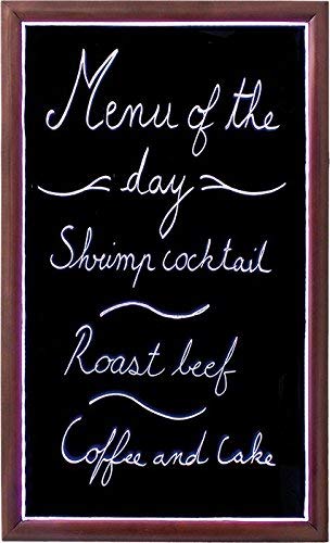 Securit LED Chalk Board, Plastic, Dark Brown, Large, 62 x 100 cm