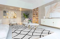 Moroccan Abstract Berber Shaggy Living Room Area Rug, Stone, 160x230cm