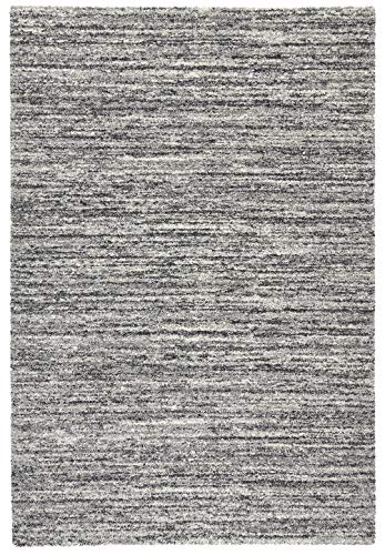 Mint Rugs 102807_80x150 High-Pile Gravel Design Rug, Synthetic Fibre, Grey Mottled, 150 x 80 x 2.5 cm
