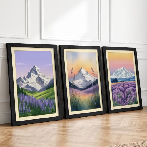 Alpine Wildflower Mountains Botanical Set of 3 Framed Wall Art Prints A4