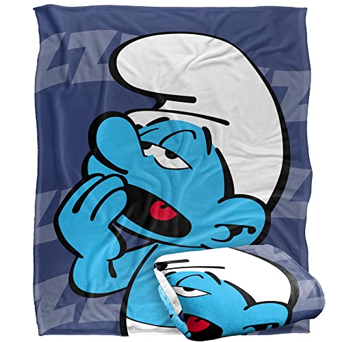 The Smurfs Lazy Silky Touch Super Soft Throw Blanket 152 X 127 cm, White
