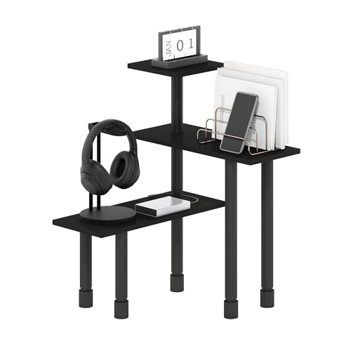 Furinno TURN-N-TUBE Kitchen Countertop Organizer, 3-Tier Corner Countertop Organizer Shelf, Corner Shelf, for Kitchen, Pantry, Organizers and Storage, Espresso