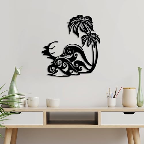 Stylish Black Decorative Metal Wall Accessory, 53 x 57 cm, 100% Metal, 1.5 mm Thickness, Lightweight (0.98 kg), Perfect for Modern Home Decor