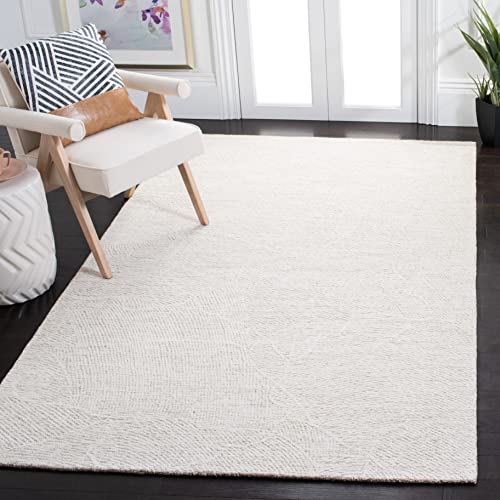 Safavieh Geometric Rug for Living Room, Dining Room, Bedroom - Metro Collection, Short Pile, in Ivory, 120 x 180 cm