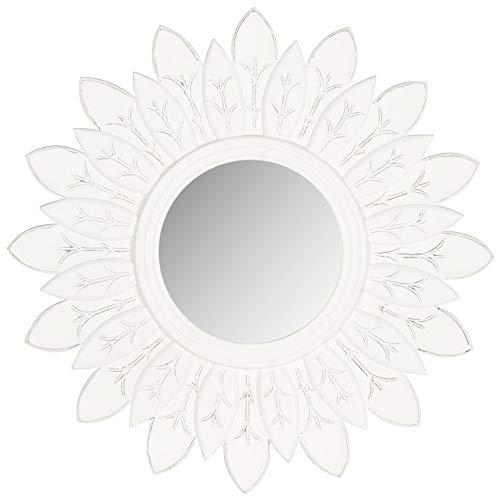 Safavieh Decorative Hanging Wall Mirror for Living Room, Bedroom, Hallway, White, 76 x 2 x 76 cm