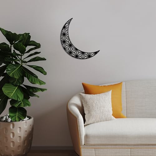 Stylish Black Decorative Metal Wall Accessory, 49 x 46 cm, 100% Metal, 1.5 mm Thick, Easy Wall Mounting, Perfect for Modern Home Decor