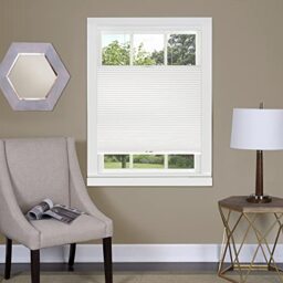 Cordless Room Darkening Cellular Pleated Window Shades - 35 Inch Width, 64 Inch Length - White - Light Filtering Top-Down Honeycomb Pull Down Blinds for Windows and Skylights by Achim Home Decor