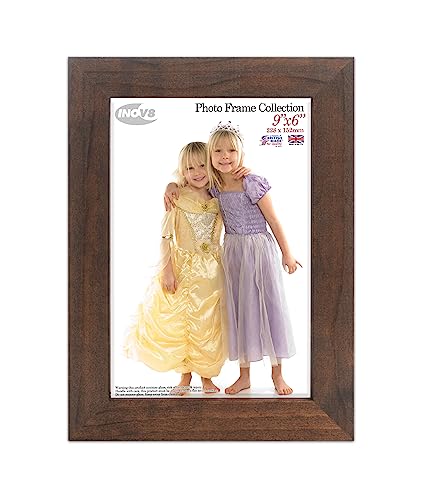 "Inov8 British Made Real Wood Picture/Photo Frame 9x6"" Inch(23x15cm) - Kayla 30mm Dark Oak"