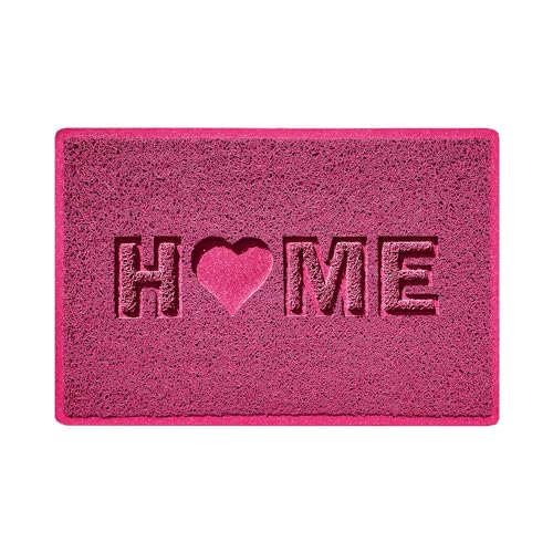 Nicoman LOVE at HOME Doormat 60x40cm - Compassion Pink|Heavy Duty Non-Slip|Indoor/Outdoor|Entrance Barrier Dirt-Trapper Floor Mat|Home Patio Garden Conservatory Door Mat|Home Heart