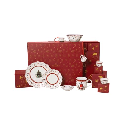 Villeroy & Boch - Christmas Toy's Memory Advent calendar 2025 multicoloured, Xmas, crockery Advent calendar with 24 doors, Christmas decoration, premium porcelain
