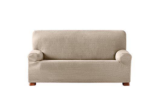 Eysa Aquiles Elastic Sofa Cover 2-Seats, Polyester-Cotton, Ecru, 37 x 29 x 7 cm