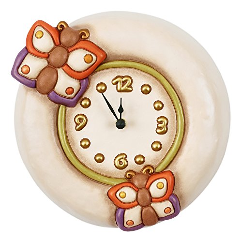 THUN Arredo Casa Large Country Wall Clock, Ceramic, Multicoloured, 27.8 x 26.2 x 8.5 cm