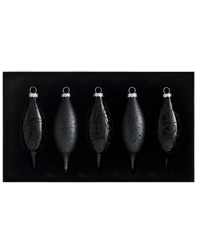 Black Teardrop Glass Baubles