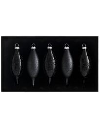 Black Teardrop Glass Baubles
