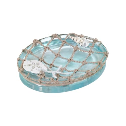 Avanti Linens - Soap Dish, Resin Countertop Soap Holder, Beach Inspired Bathroom Accessories (Seaglass Collection)