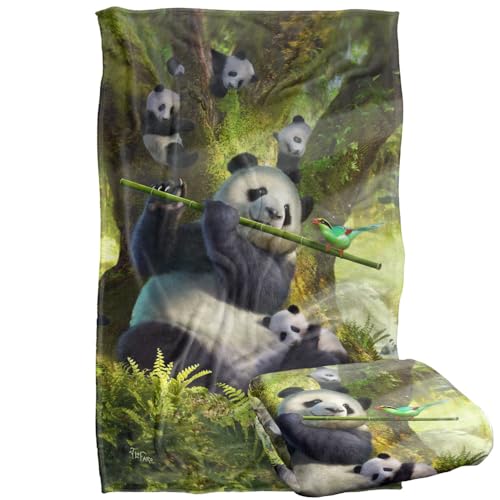 Jq Licensing - Jlo Panda Family Flute Silky Touch Super Soft Throw Blanket 91 x 147 Cm