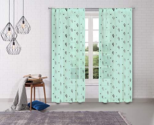 Lala + Bash Dottie Print Blackout Curtain, 38x84 (2 Pieces), Seafoam