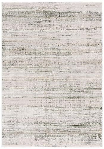 SAFAVIEH Contemporary Rug for Living Room, Dining Room, Bedroom - Prestige Collection, Low Pile, in Ivory and Light Green, 160 X 229 cm