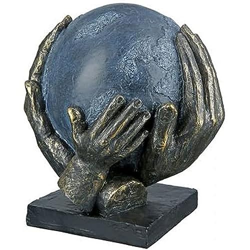 Casablanca modernes Design GILDE Decorative Sculpture Figure Save The World - World Globe in Hands - Height 19 cm
