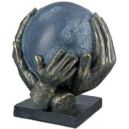 Casablanca modernes Design GILDE Decorative Sculpture Figure Save The World - World Globe in Hands - Height 19 cm