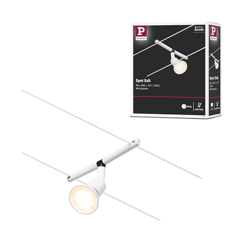 Paulmann 94445 CorDuo Spot Lighting Salt DC, Max 10 Watt Extendable Cable Lamp Matt White Plastic GU5.3 Wire System Without Bulbs