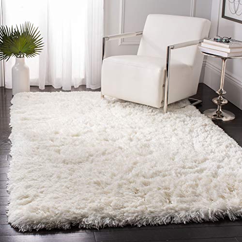 Safavieh Shaggy Indoor Hand Tufted Rectangle Area Rug, Artic Shag Collection, SG270, in Ivory, 91 X 152 cm for Living Room, Bedroom or Any Indoor Space