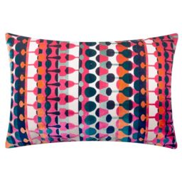 furn. Metro Abstract Polyester Filled Cushion – Geometric Velvet Jacquard Decorative Pillow (Multicolour – 40x60cm)