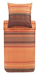 Bassetti Roccaraso R1 9323442 Bed Linen Set Cotton Mako Satin in Red 2-Piece with Zip Closure 200 x 200 cm / 80 x 80 cm
