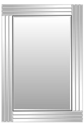 Gizmo Mill FABULOUS ART DECO TRIPLE CLEAR BEVELED GLASS BORDER RECTANGULAR MIRROR 100x70cm