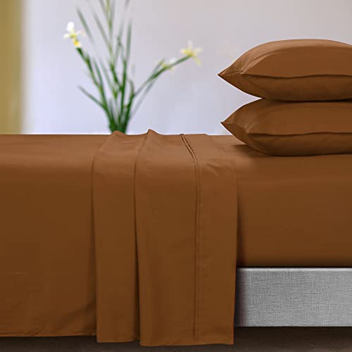 Tribeca Living Microfiber 110-GSM Deep Pocket Sheet Set Queen Camel,SSSSMFQUCM