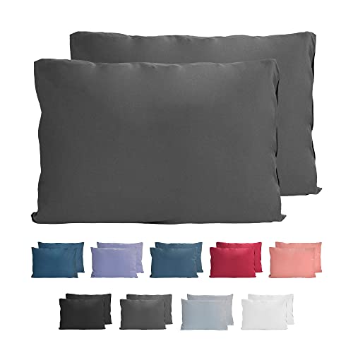 Komfortec 100% cotton cushion covers, set of 2, 40 x 60 cm, super soft premium jersey pillowcase, 150 g/m², cushion cover, anthracite