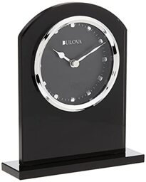 Bulova Ebony Crystal Desk Clock, Black