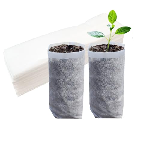 "Belit 50 Pcs 10.2"" H Deep Nursery Grow Bags, Non-Woven Plants Pots Container for Starting Rooted Plants Vegetable, Flower, Seedling Tree"