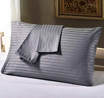 Travel Pillowcase 12x16 500 Thread Count Egyptian Cotton Set of 2 Toddler Pillowcase Zipper Closer 100% Egyptian Cotton (Toddler Travel 12x16 Zipper, Dark Grey Stripe)
