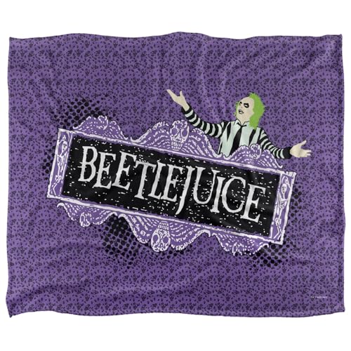 Beetlejuice Logo Silky Touch Super Soft Throw Blanket 152 X 127 cm, White