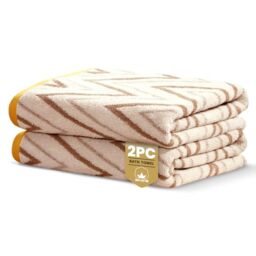 Rapport Home Helix Bath Towels 2 Pack, 70x120cm 100% Cotton - Natural