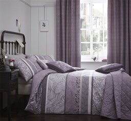 Dreams & Drapes - Hanworth - Easy Care Duvet Cover Set - King, Heather, Purple