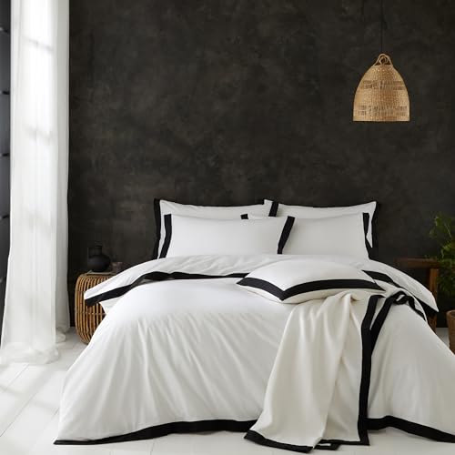 Style Sisters Textured Cotton Double Duvet Cover Set with Pillowcases Ivory