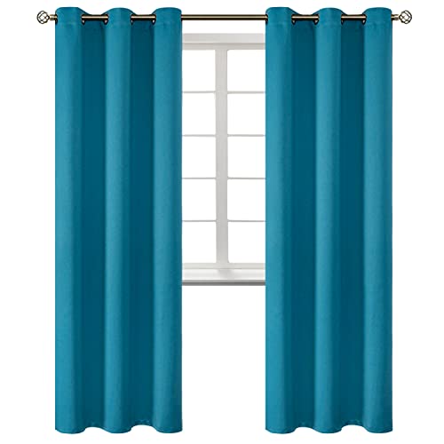 BGment Blackout Curtains - Grommet Thermal Insulated Room Darkening Bedroom and Living Room Curtains, Set of 2 Panels (42 x 84 inches, Peacock Blue)