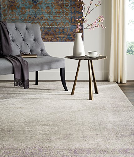 Safavieh Glam Indoor Woven Rectangle Area Rug, Passion Collection, PAS402, in Grey / Lavender, 122 X 170 cm for Living Room, Bedroom or Any Indoor Space