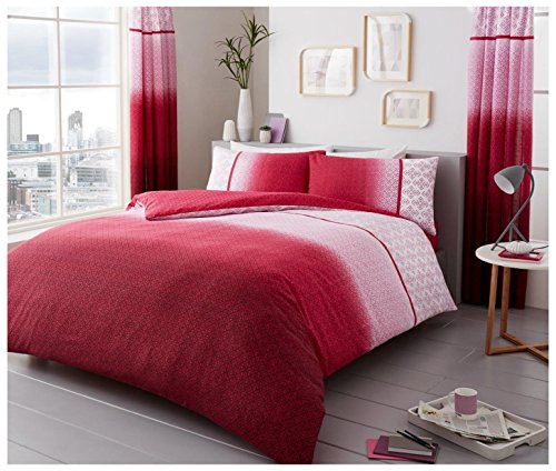 Gaveno Cavailia Urban Ombre Luxurious Bed Set with Duvet Cover and Pillow Cases, Polyester-Cotton, Double-Pink