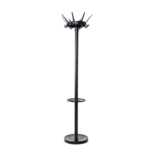 Maul MAULcaligo Coat Stand and Stable Standing Coat Rack for Entrance Area or Reception Rooms - Elegant Clothes Rack Made of Steel for Permanent Load - Black