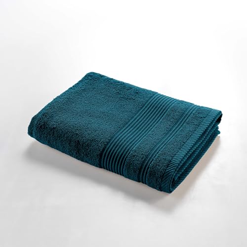 Douceur d'Intérieur, Bath Towel (70 x 130 cm) Tendresse Indigo Plain Terry 100% Cotton