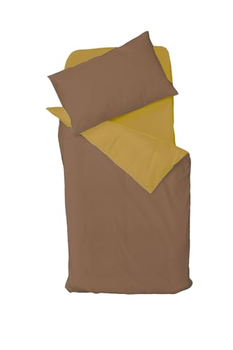 DODO Mon PTIT Duvet Cover 75 x 120 cm + Pillowcase 35 x 45 cm Mustard/Brown