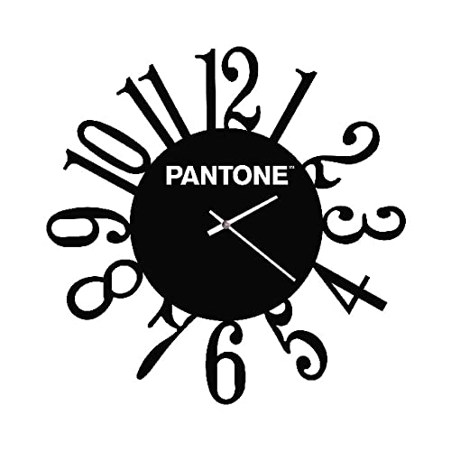 Homemania Loop Round Wall Clock for Living Room Kitchen Office Black White Metal 40 x 0.15 x 40 cm, Dimension du Produit: L40xP0,15xA40 cm, 0,7 kg