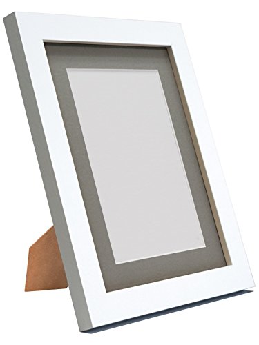 Q7 Picture Photo and Poster Frame, White with Dark Grey Mount, 50 x 40 cm Image Size A3, Plastic Glass