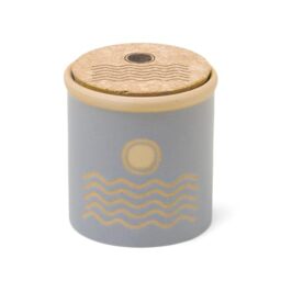 Paddywax Scented Candles Dune Collection Artisan Soy Wax Candle in Ceramic Jar with Cork Lid, 226g, Saltwater Suede