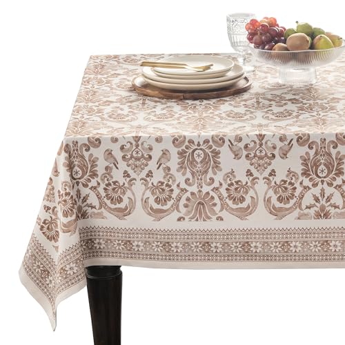 Maison d' Hermine Allure 100% Cotton Tablecloth for Kitchen Dining - Tabletop - Decoration - Parties - Weddings - Thanksgiving/Christmas (Rectangle, 60 Inch by 120 Inch)